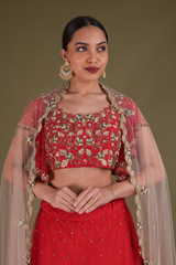 Scalloped Red LehengaDSC03361