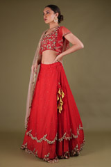 Scalloped Red LehengaDSC03362