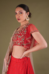 Scalloped Red LehengaDSC03363