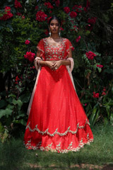 Scalloped Red LehengaIMG_0583