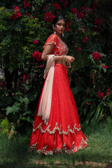 Scalloped Red LehengaIMG_0593