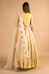 Handwoven Nude Chanderi LehengaDSC09882