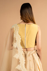 Handwoven Nude Chanderi LehengaDSC09883