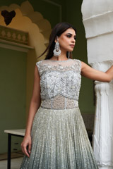 Grey Sequins Corset GownDSC05497