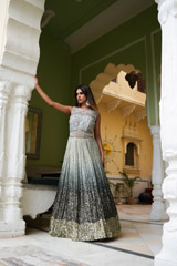 Grey Sequins Corset GownDSC05504