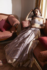 Handwoven Lilac Chanderi Lehenga2