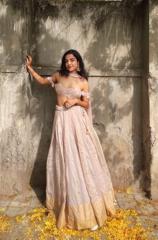 Handwoven Lilac Chanderi Lehenga