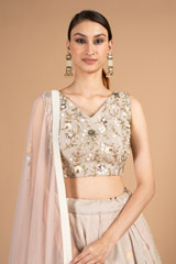 Handwoven Lilac Chanderi LehengaDSC08355