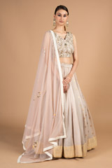 Handwoven Lilac Chanderi LehengaDSC08358