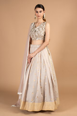 Handwoven Lilac Chanderi LehengaDSC08359