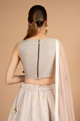 Handwoven Lilac Chanderi LehengaDSC08361