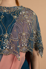 Circular cape with jewel embroidery and ombre stitched sareeDSC04391