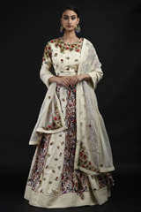 Ivory Chanderi Khali Lehenga Set1360_video