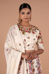 Ivory Chanderi Khali Lehenga SetDSC07921