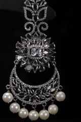 Silver Zircon and Pearl EarringsIMG_8715