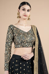 Black And Gold LehengaDSC09952