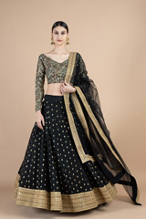Black And Gold Lehenga
