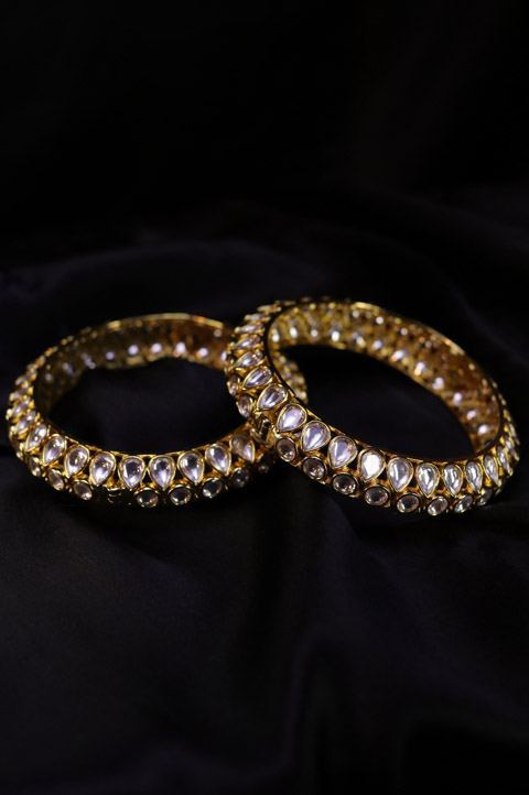 Golden Stone Embedded Bangles