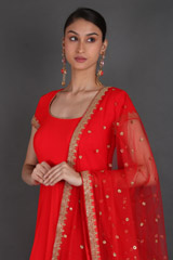 Red Georgette Anarkali SetIMG_0841