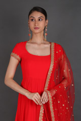 Red Georgette Anarkali SetIMG_0843