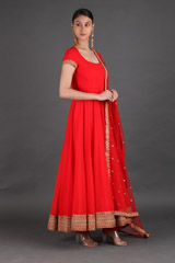 Red Georgette Anarkali SetIMG_0848
