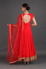 Red Georgette Anarkali SetIMG_0849