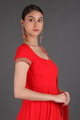 Red Georgette Anarkali SetIMG_0852