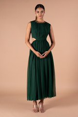 Dark Green Waist Cut Gown