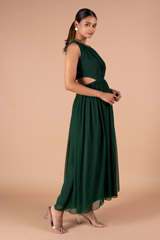 Dark Green Waist Cut GownDSC09691