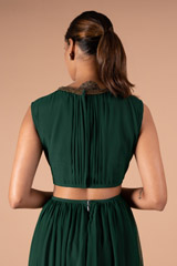 Dark Green Waist Cut GownDSC09699