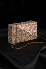 Peach Mother Of Pearl Clutch