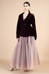 Velvet Peplum Jacket with SkirtDSC09908