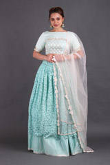 Blue Silk LehengaIMG_2486