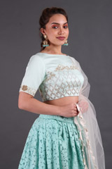 Blue Silk LehengaIMG_2492