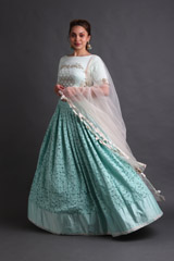 Blue Silk LehengaIMG_2495