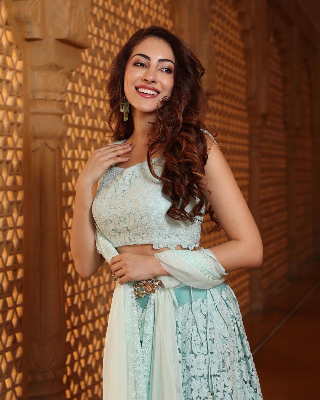 Tulle Cornflower Blue Lehenga5