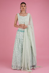 Tulle Cornflower Blue LehengaDSC05181