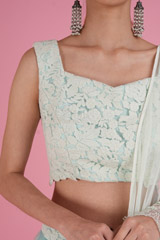 Tulle Cornflower Blue LehengaDSC05184