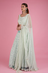 Tulle Cornflower Blue LehengaDSC05187