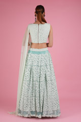 Tulle Cornflower Blue LehengaDSC05189