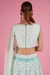 Tulle Cornflower Blue LehengaDSC05190