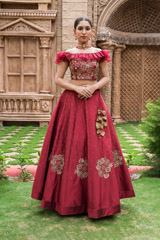 Maroon Embroidered Top Bottom Set1376_video