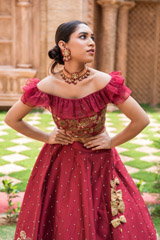 Maroon Embroidered Top Bottom Set_DSC0120-Edit