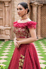 Maroon Embroidered Top Bottom Set_DSC0167-Edit