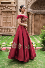 Maroon Embroidered Top Bottom Set_DSC0172-Edit