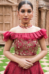 Maroon Embroidered Top Bottom Set_DSC0178-Edit