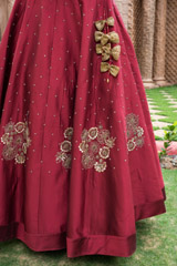 Maroon Embroidered Top Bottom Set_DSC0180-Edit