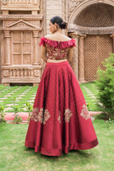 Maroon Embroidered Top Bottom Set_DSC0184-Edit