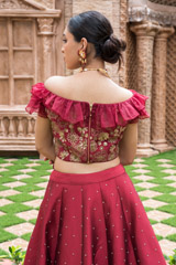 Maroon Embroidered Top Bottom Set_DSC0188-Edit