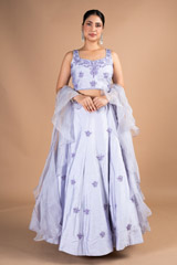 Mauve Chanderi Lehenga